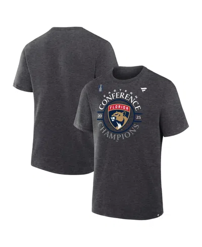 Fanatics Men's Heather Charcoal Florida Panthers 2025 Nhl Eastern Conference Champions Locker Room T-shirt