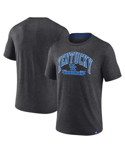 Fanatics Men's Heather Charcoal Kentucky Wildcats Center Block Classic Staple T-shirt In Gray