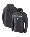 Fanatics Men's Heather Charcoal Los Angeles Dodgers 2024 World Series Champions Locker Room Pullover Hoodie In Heather Charcoal