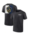 Fanatics Men's Heather Charcoal Los Angeles Galaxy Iconic Blocked-out T-shirt In Heather Charcoal