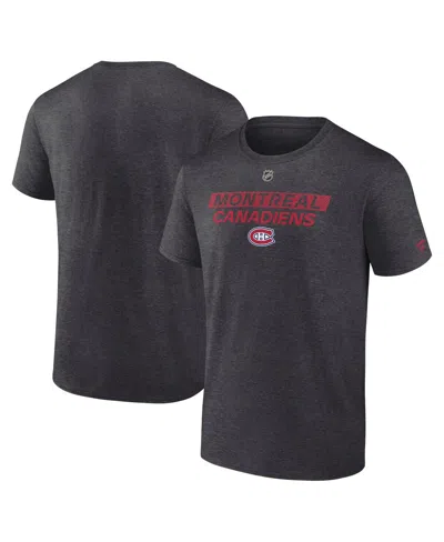 Fanatics Men's Heather Charcoal Montreal Canadiens Authentic Pro Core Primary T-shirt In Gray