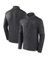 Fanatics Men's Heather Charcoal New Jersey Devils Tonal Logo Quarter-zip Pullover Sweatshirt In Black