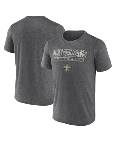 Fanatics Men's Heather Charcoal New Orleans Saints Quick Repeat Long Sleeve T-shirt In Gray
