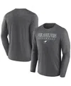 Fanatics Men's Heather Charcoal Philadelphia Eagles Fundamentals Long Sleeve T-shirt In Heather Charcoal