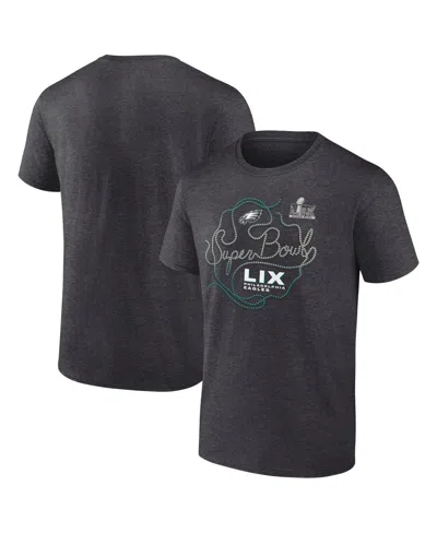 Fanatics Men's Heather Charcoal Philadelphia Eagles Super Bowl Lix Big Tall Local T-shirt