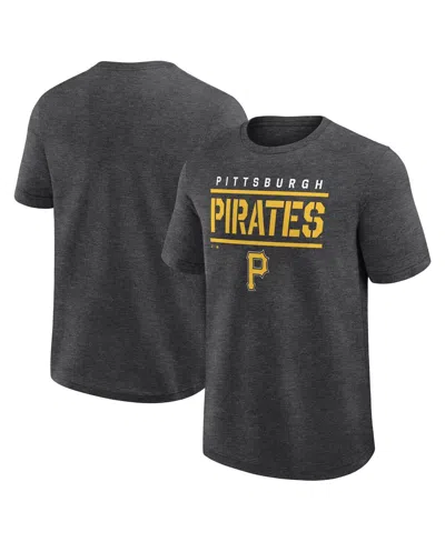 Fanatics Men's Heather Charcoal Pittsburgh Pirates Top Notch T-shirt In Gray