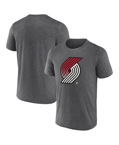 Fanatics Men's Heather Charcoal Portland Trail Blazers Iconic Overtime T-shirt In Gray