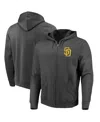 Fanatics Men's Heather Charcoal San Diego Padres Big Gamer Full-zip Hoodie In Black