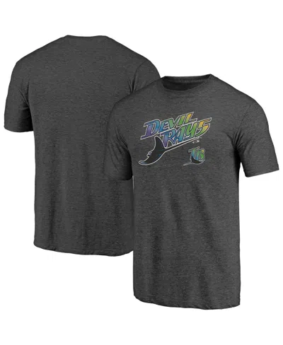Fanatics Men's Heather Charcoal Tampa Bay Rays Cooperstown Collection Series Sweep Tri-blend T-shirt In Gray