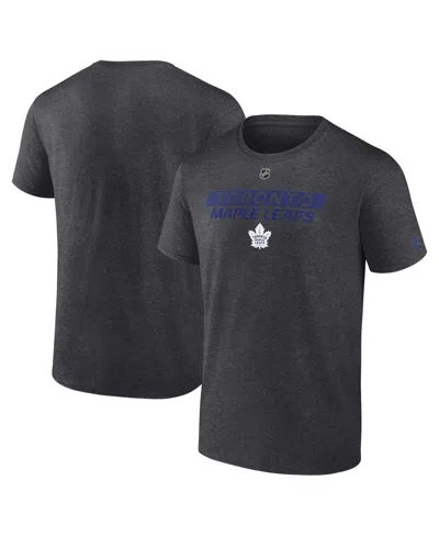 Fanatics Men's Heather Charcoal Toronto Maple Leaf's Authentic Pro Core Primary T-shirt In Gray
