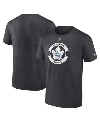 Fanatics Men's Heather Charcoal Toronto Maple Leaf's Authentic Pro Core Secondary T-shirt In Black