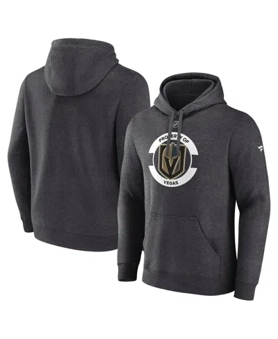 Fanatics Men's Heather Charcoal Vegas Golden Knights Authentic Pro Core Secondary Fleece Pullover Hoodie In Gray