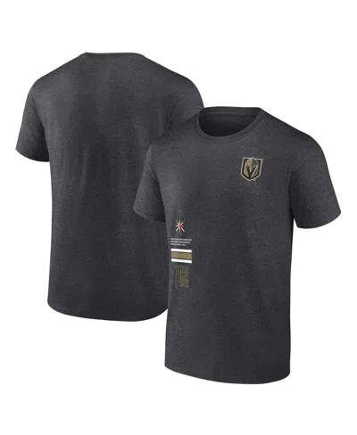Fanatics Men's Heather Charcoal Vegas Golden Knights Represent T-shirt In Black