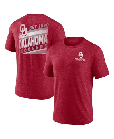 Fanatics Men's Heather Crimson Oklahoma Sooners Ideal Faded Tri-blend T-shirt In Burgundy