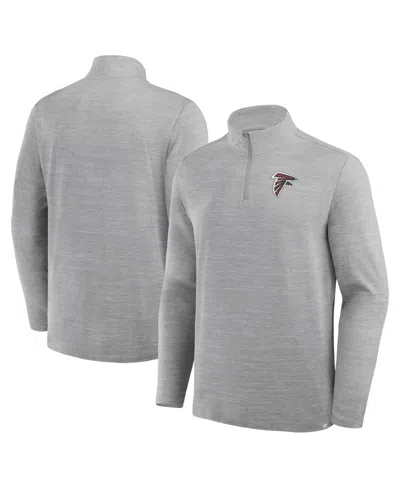 Fanatics Men's Heather Gray Atlanta Falcons Clutch Quarter-zip Pullover Sweatshirt