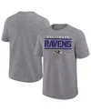 Fanatics Men's Heather Gray Baltimore Ravens Big Tall Top Notch T-shirt In Gray