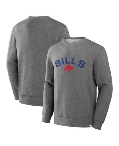 Fanatics Men's Heather Gray Buffalo Bills Loop Terry Pullover Sweatshirt