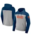 Fanatics Men's Heather Gray Chicago Bears Color Blocked Pullover Hoodie In Heather Gray