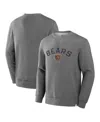 Fanatics Men's Heather Gray Chicago Bears Loop Terry Pullover Sweatshirt In Heather Gray