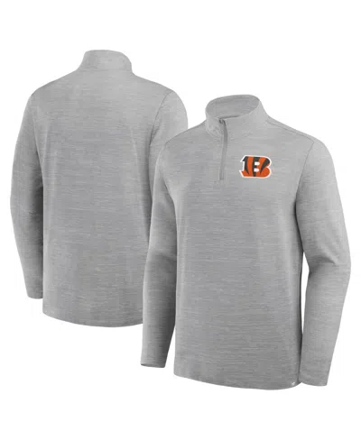 Fanatics Men's Heather Gray Cincinnati Bengals Clutch Quarter-zip Pullover Sweatshirt