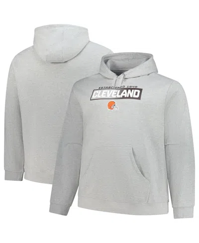 Fanatics Men's Heather Gray Cleveland Browns Big T The Field Pullover Hoodie