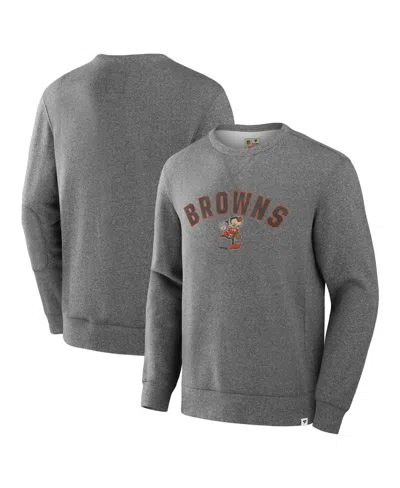 Fanatics Men's Heather Gray Cleveland Browns Loop Terry Pullover Sweatshirt