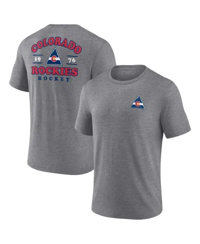 Fanatics Men's Heather Gray Co Rockies Vintage Hockey Winger Tri-blend T-shirt