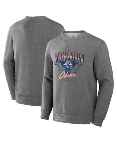 Fanatics Men's Heather Gray Edmonton Oilers Decades Collection Legendary Fleece Pullover Sweatshirt