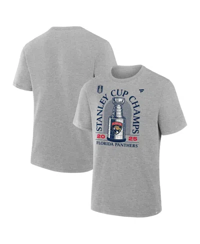 Fanatics Men's Heather Gray Florida Panthers 2025 Stanley Cup Champions Locker Room Big Tall T-shirt