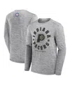Fanatics Men's Heather Gray Indiana Pacers Nba Hoops For Troops Long Sleeve T-shirt In Gray
