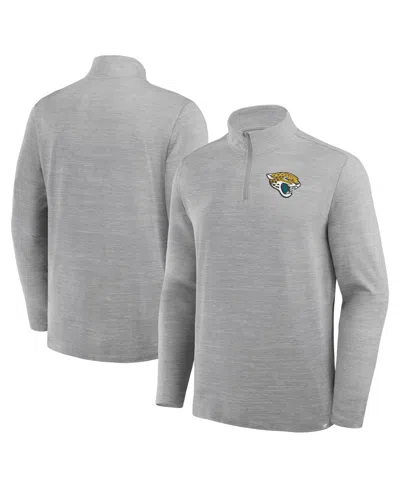 Fanatics Men's Heather Gray Jacksonville Jaguars Clutch Quarter-zip Pullover Sweatshirt