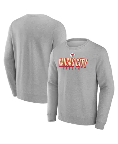 Fanatics Men's Heather Gray Kansas City Chiefs Bold Move Pullover Sweatshirt