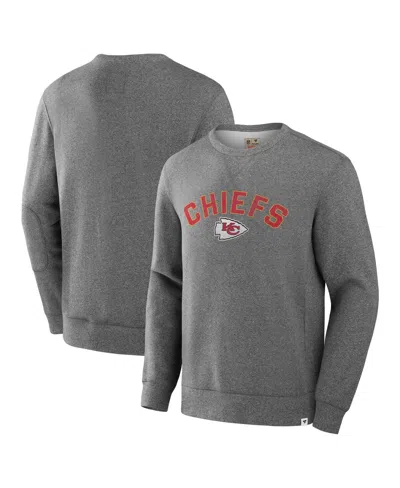 Fanatics Men's Heather Gray Kansas City Chiefs Loop Terry Pullover Sweatshirt