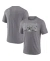 Fanatics Men's Heather Gray Las Vegas Raiders Warped Block Tri-blend T-shirt In Gray
