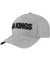 Fanatics Men's Heather Gray Los Angeles Kings Elements A-frame Leather Strapback Hat