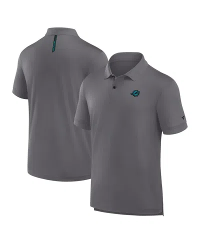 Fanatics Men's Heather Gray Miami Dolphins Front Office Move Mono Polo Shirt