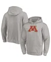 Fanatics Men's Heather Gray Minnesota Golden Gophers Primary Logo Pullover Hoodie In Heather Gray