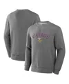 Fanatics Men's Heather Gray Minnesota Vikings Loop Terry Pullover Sweatshirt In Heather Gray