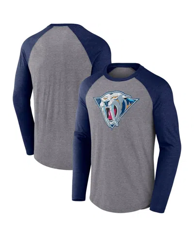 Fanatics Men's Heather Gray Nashville Predators Special Edition Long Sleeve Tri-blend Raglan T-shirt