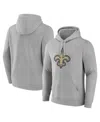 Fanatics Men's Heather Gray New Orleans Saints Deliver Fleece Pullover Hoodie In Heather Gray
