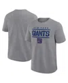 Fanatics Men's Heather Gray New York Giants Big Tall Top Notch T-shirt In Gray