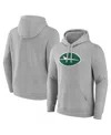 Fanatics Men's Heather Gray New York Jets Deliver Fleece Pullover Hoodie In Gray