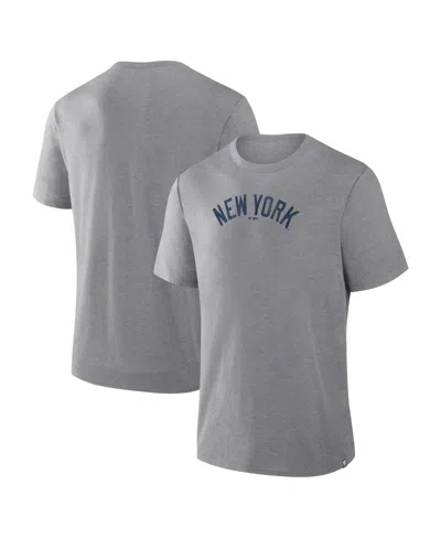 Fanatics Men's Heather Gray New York Yankees Play Tribute Tri-blend T-shirt