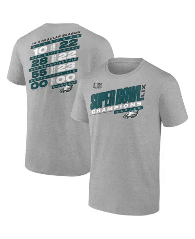 Fanatics Men's Heather Gray Philadelphia Eagles Super Bowl Lix Champions Big Tall Counting Points Score T-shi