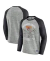 Fanatics Men's Heather Gray Pittsburgh Pirates Raw Edge Raglan Long Sleeve Baseball T-shirt In Heather Gray