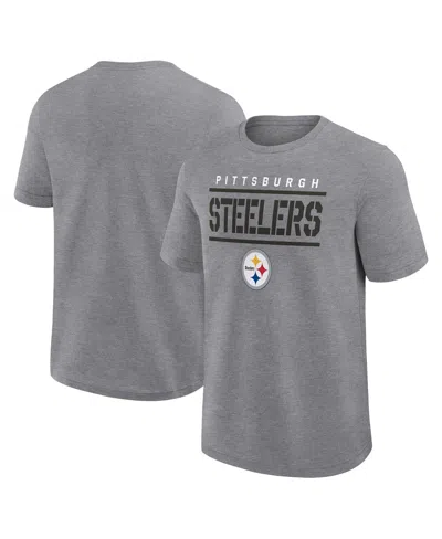 Fanatics Men's Heather Gray Pittsburgh Steelers Big Tall Top Notch T-shirt