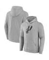Fanatics Men's Heather Gray San Antonio Spurs Primary Logo Pullover Hoodie In Heather Gray