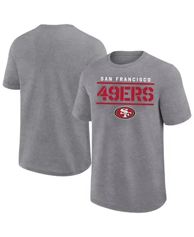Fanatics Men's Heather Gray San Francisco 49ers Big Tall Top Notch T-shirt In Blue
