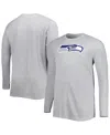 Fanatics Men's Heather Gray Seattle Seahawks Big And Tall Waffle-knit Thermal Long Sleeve T-shirt In Heather Gray