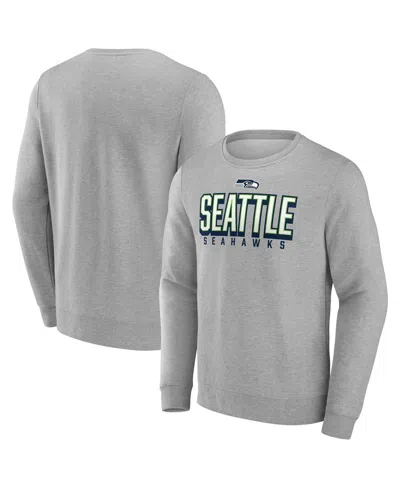 Fanatics Men's Heather Gray Seattle Seahawks Bold Move Pullover Sweatshirt